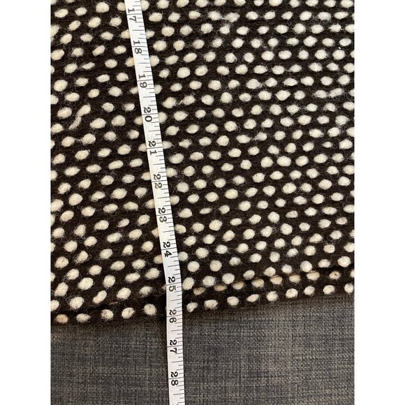 Athleta Black White Raised Dot Pullover Wool BlendHoodie with Faux Fur Trim Sz M - Picture 11 of 11